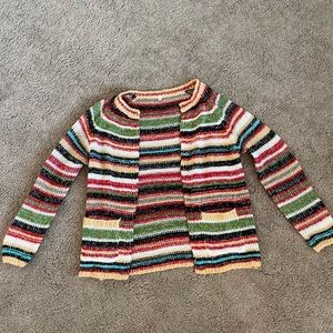 Multi-colored sweater jacket